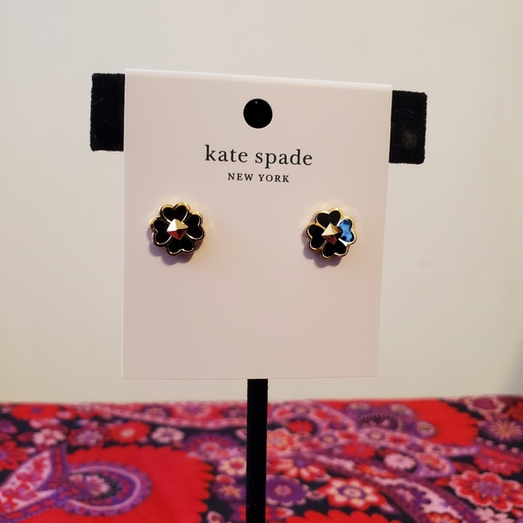 kate spade Jewelry - Kate Spade spades and studs earrings. Black and Gold color. NWT